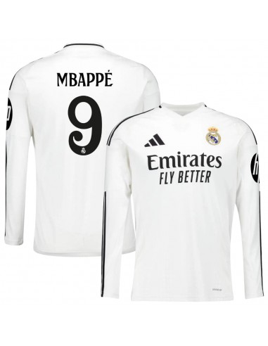 Maillot Real Madrid Domicile 2024 2025 Mbappe Manches Longues de pas cher