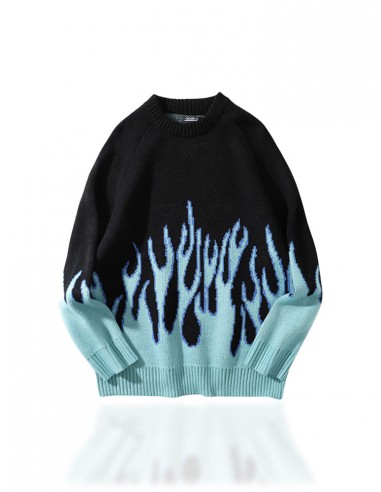 BLUE FLAME KNIT SWEATER Paris Déstockage Promo