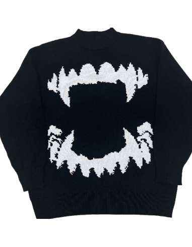 Black and white knit sweater outlet