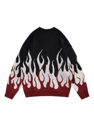 Flame knit sweater de pas cher