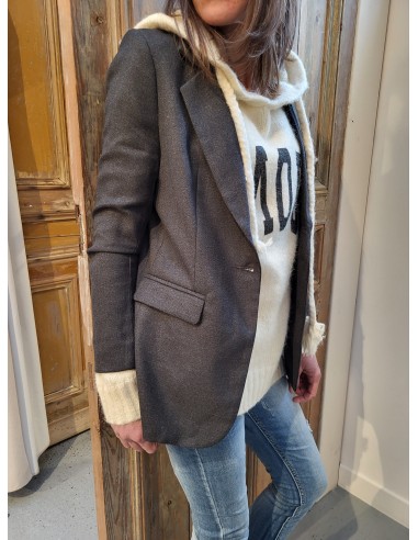 Blazer gris anthracite S soldes